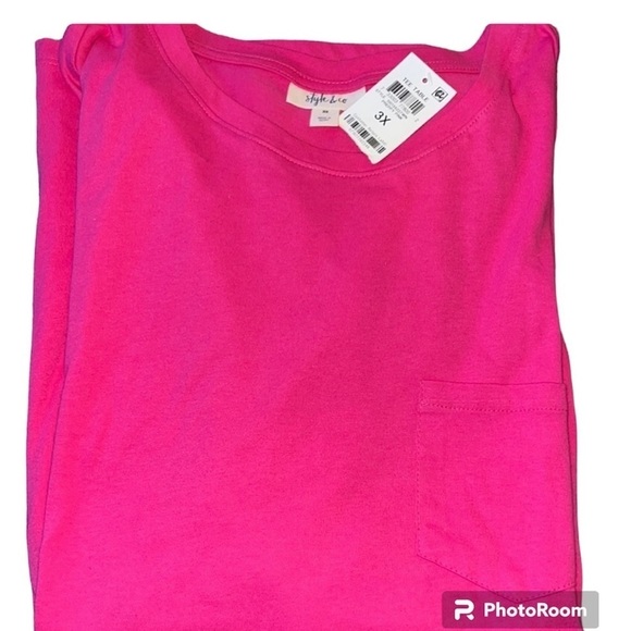 Style & Co tee preppy pink 3X New with tags - Picture 1 of 3